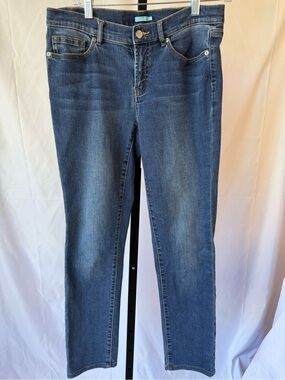 J. McLaughlin women’s jeans 6 indigo wash 28 inch inseam straight leg stretch